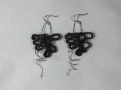 Sparkle black Folded Earrings 1
