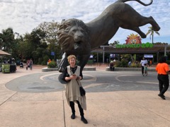 Sharon at the entrance of Safari Park