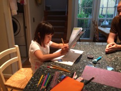 Luca doing her homework