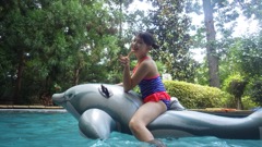 Luca riding Dolphin Gogan!