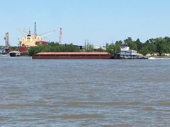 Barge going upstream