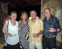 Sharon, Jana, Mike and Bob at Little Dix Bay Reception, 2013