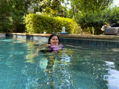 Happy Liz swimming
