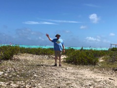 Bob returning from beach