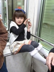 Riding the train