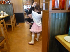 Giving the nice waiter