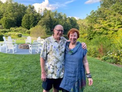 Bob & Sharon in front of the main building