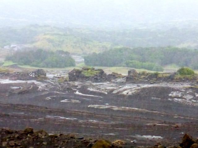 Houses buried by volcano on Faial