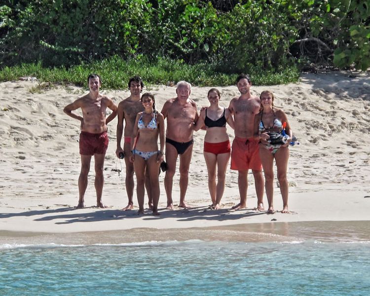 Fran, Cesare, Carlotta, Mario, Nicole, Crawford and Cris on Sandy Split, Dec 2015