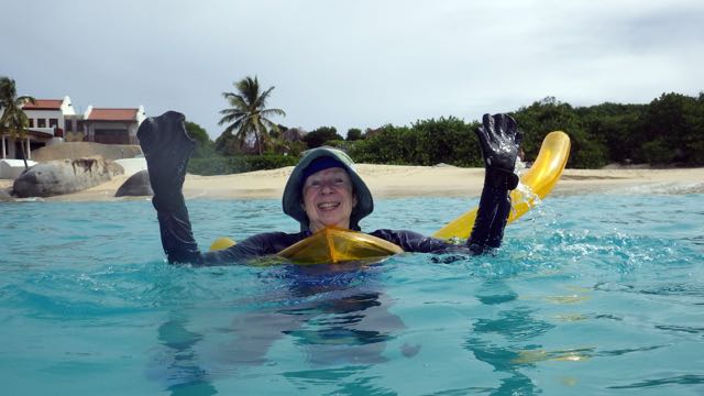 Sharon relaxing after snorkeling