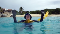 Sharon relaxing after snorkeling