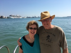 Sharon & Bob with Explorer in the background