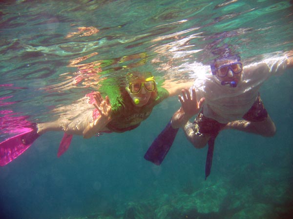 Libby & Mark snorkeling